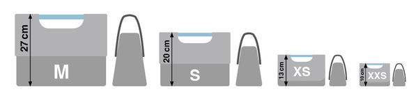 3 Ernl-Taschen Größen im Vergleich